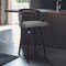 Armen Living Jayden 30" Bar Height Swivel Gray Faux Leather and Black Wood Bar Stool LCJYBAGRBL30 - alternate 2